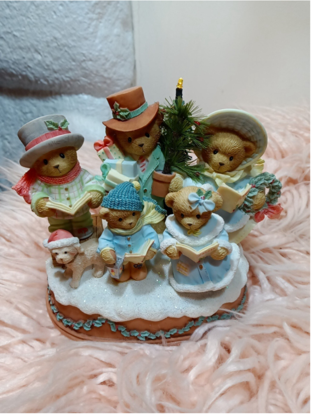 Cherished Teddies All Is Calm, All Is Bright Plays Song Silent Night Lights Up